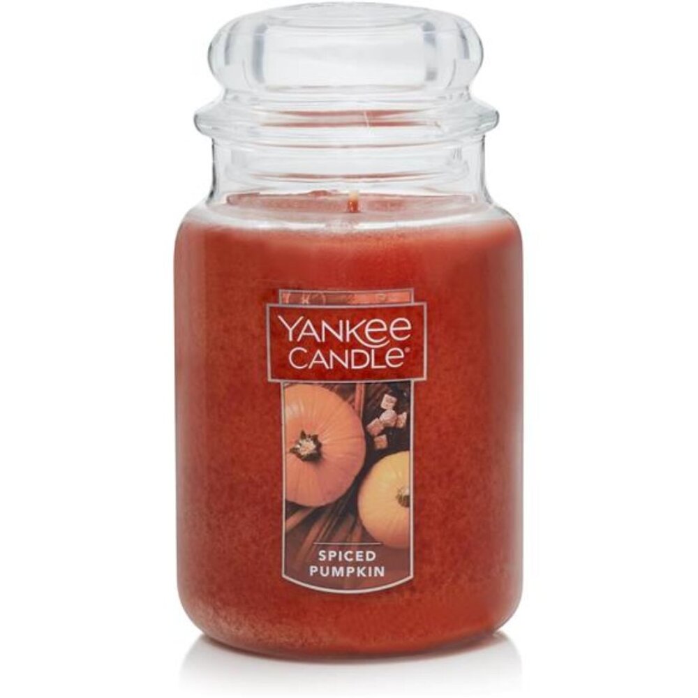 Darice Candle Spiced Pumpkin Scented, 22oz Single Wick,Over 110Hours of BurnTime